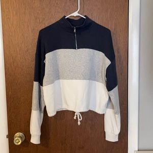 American Eagle cropped quarter zip